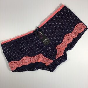 Vision Intimate Sexy Blue and Pink Lace Panties Underwear - Size Small
